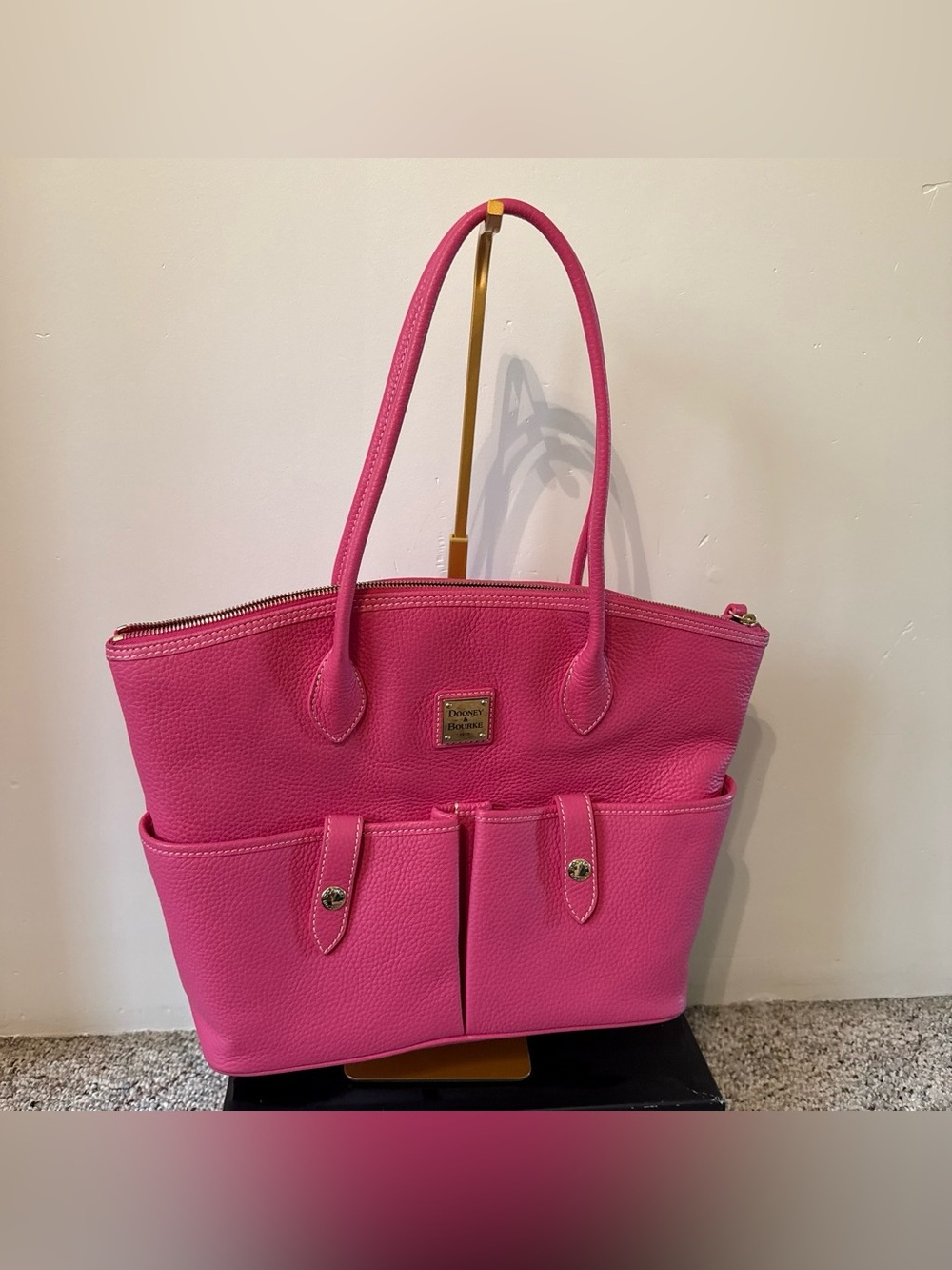 Dooney & Bourke Pink Saffiano Leather Tote Bag